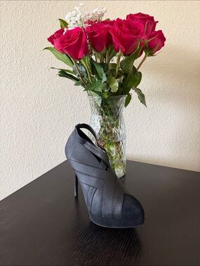 Yves Saint Laurent Black Crisscross Platform Stiletto